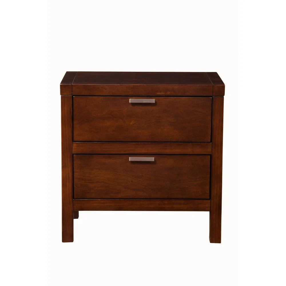 Benzara Subtle Finish Select Wood Nightstand, Brown