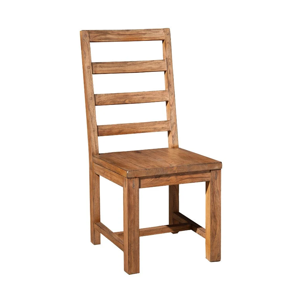 Benzara Simple and Suave Mahogany Wood Side Chair, Brown (Set of 2)