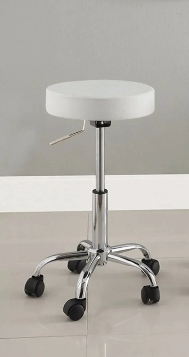 Benzara Efficient and Stylized Contemporary Office Stool, White