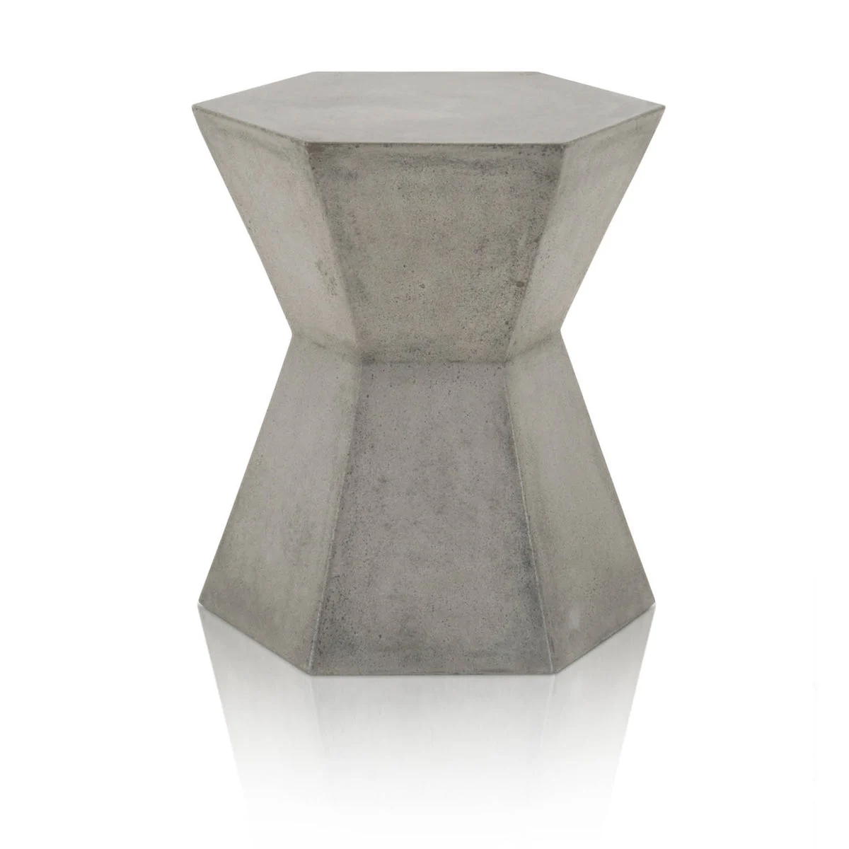 Benzara Hexagonal Shape End Table in Slate Gray