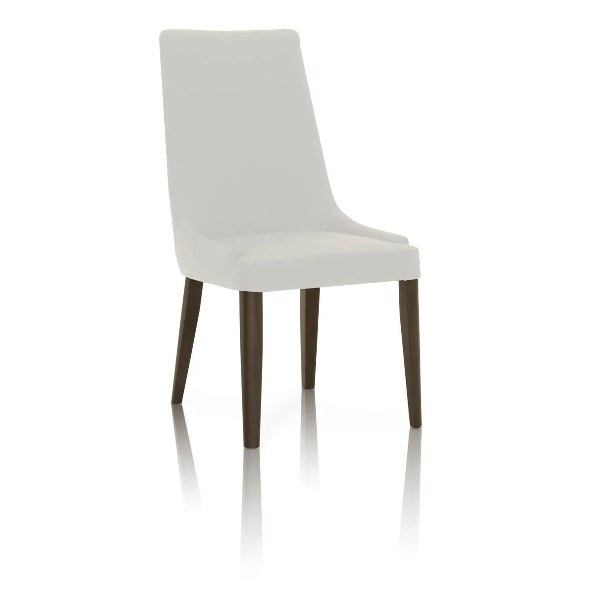 Benzara Dining Chairs with Sleek Wooden Legs Set of 2 White and Brown
