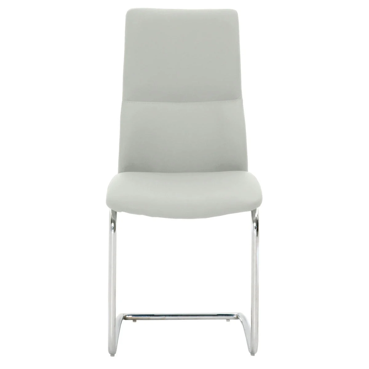 Benzara Comfortable Leather Upholstered Metal Dining Chair Set of 2 Cinder Gray