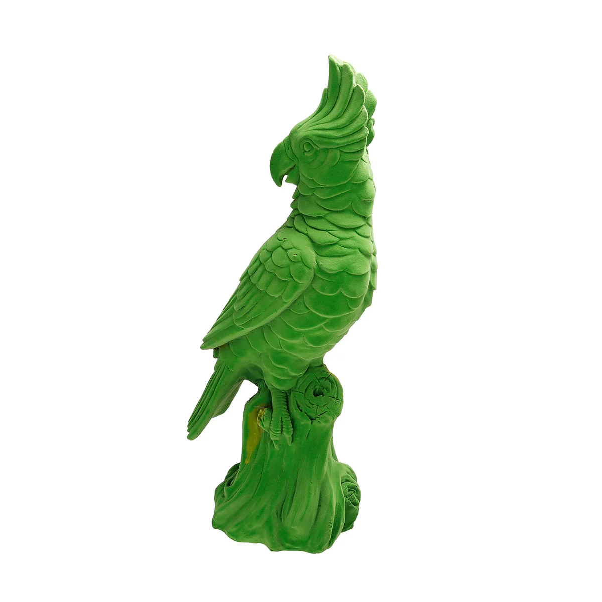 Benzara Resin Cockatoo Accent on Branch Base, Green