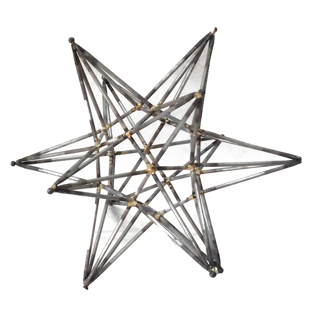 Benzara Iron Star Accent with Highlighted Joints, Gray