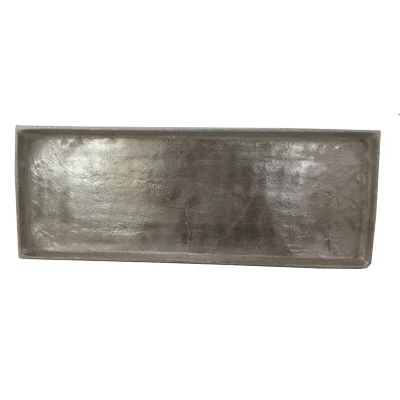 Benzara Glossy Aluminum Decorative Plate in Rectangular Shape, Gray
