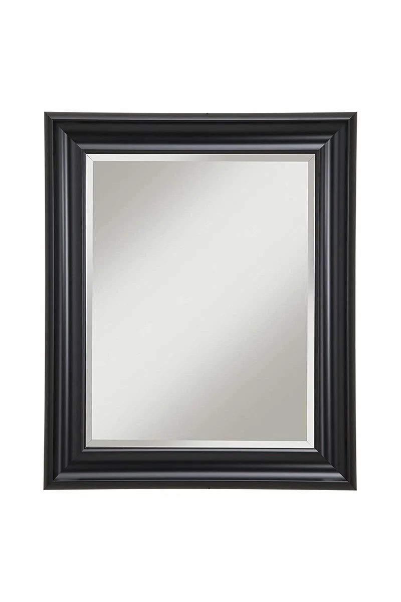 Benzara Framed Wall Mirror with Beveled Glass , Black