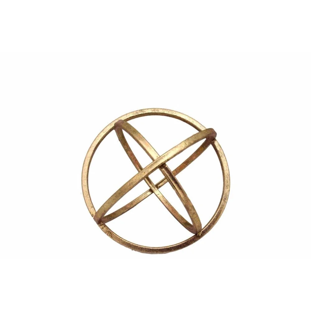Benzara Small Metal Dyson Orb Sphere, Gold