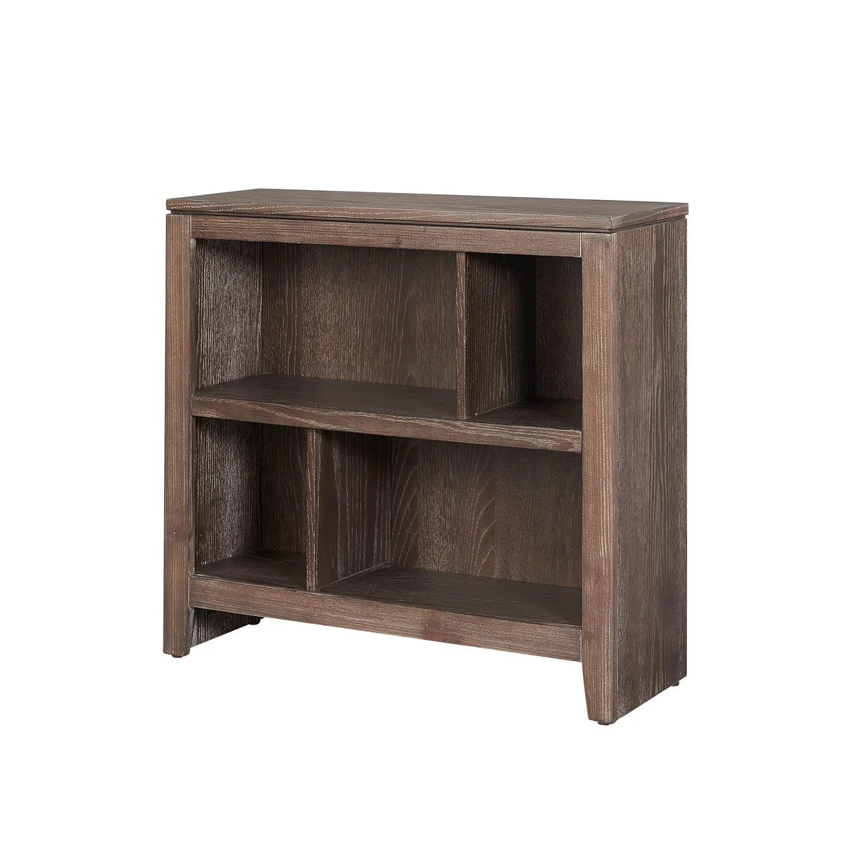 Benzara Rustic Style Wooden Bookcase with 4 Display Shelves, Small, Brown