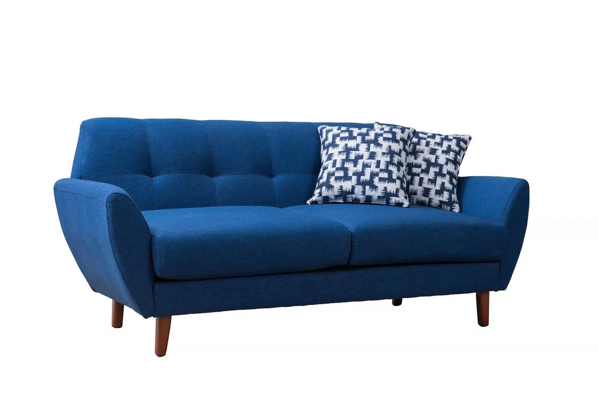 Benzara 71 Inch Modern Fabric Upholstered Sofa with Tufted Back,Blue and Brown