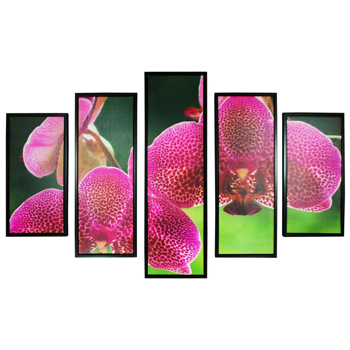 Benzara 5 Piece Wooden Wall Decor with Floral Imprint, Multicolor