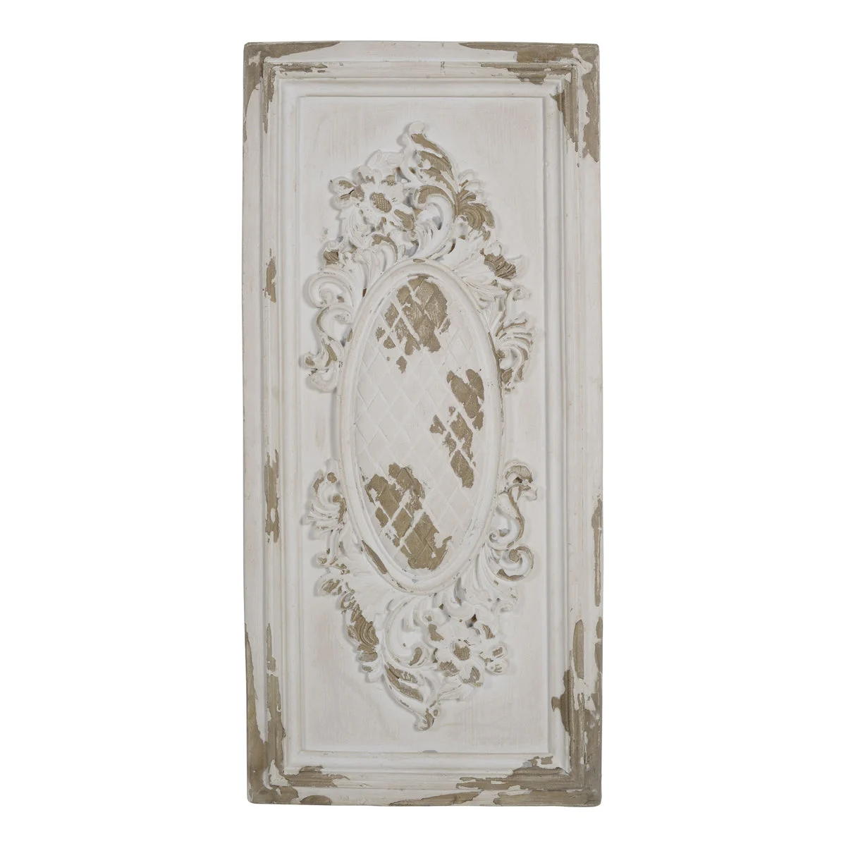 Benzara Traditional Style Decorative Wall Panel, White and Brown