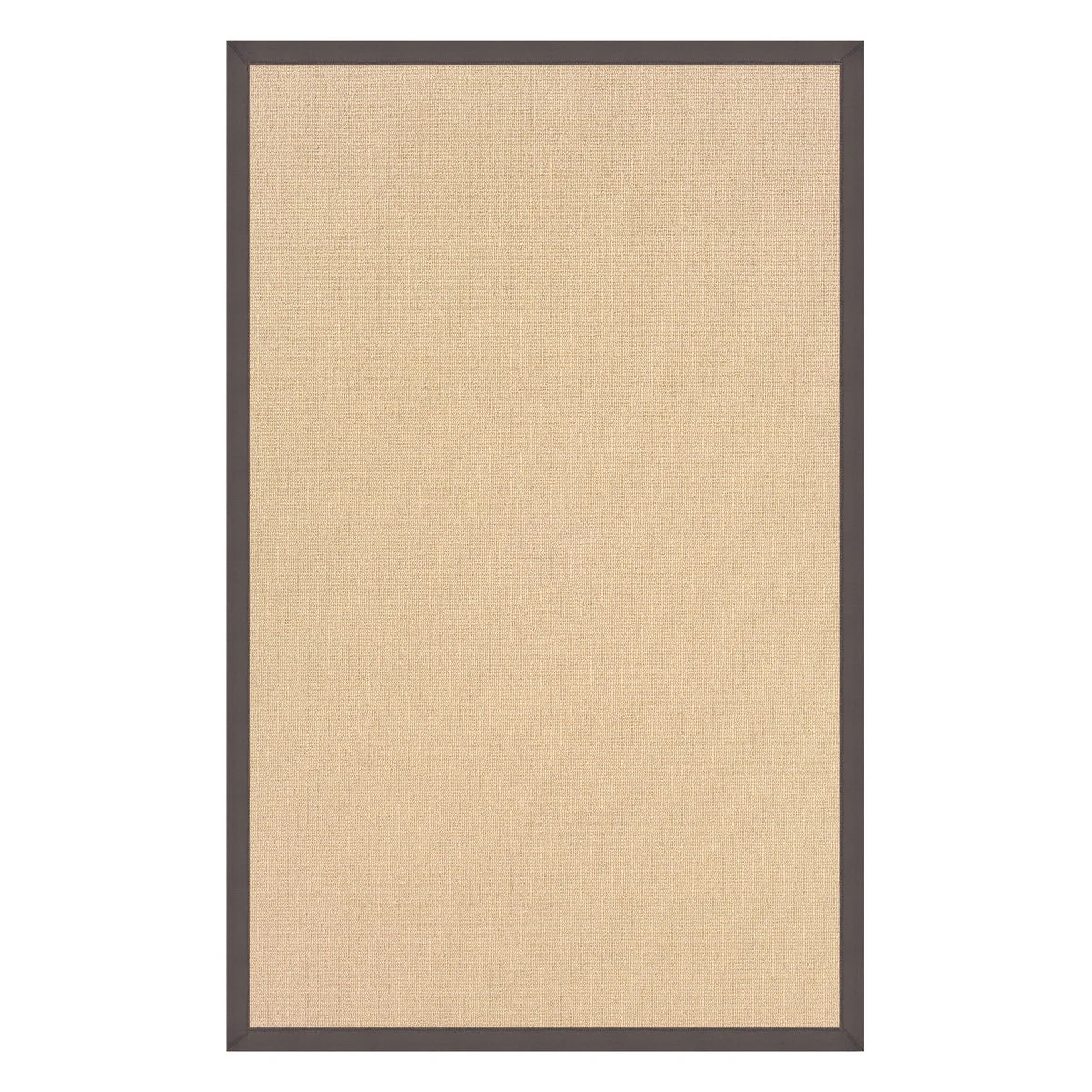 Benzara 8 x 5 Machine Tufted Wool Rug with Action Backing, Brown and Gray