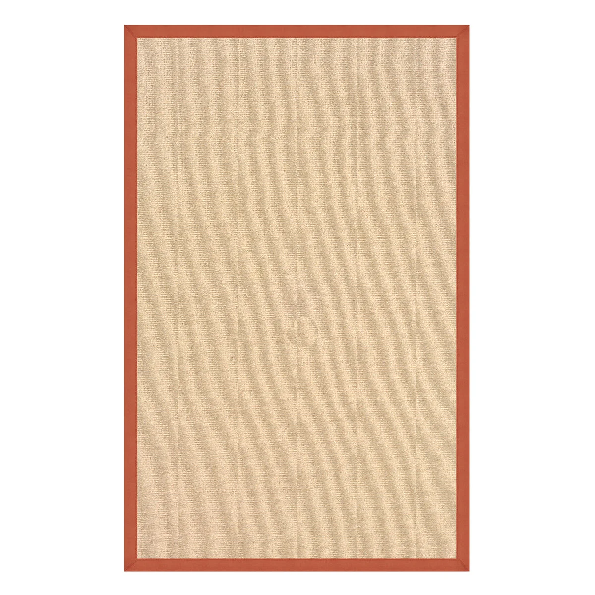 Benzara 6 x 4 Machine Tufted Wool Rug with Action Backing, Brown and Burnt Orange