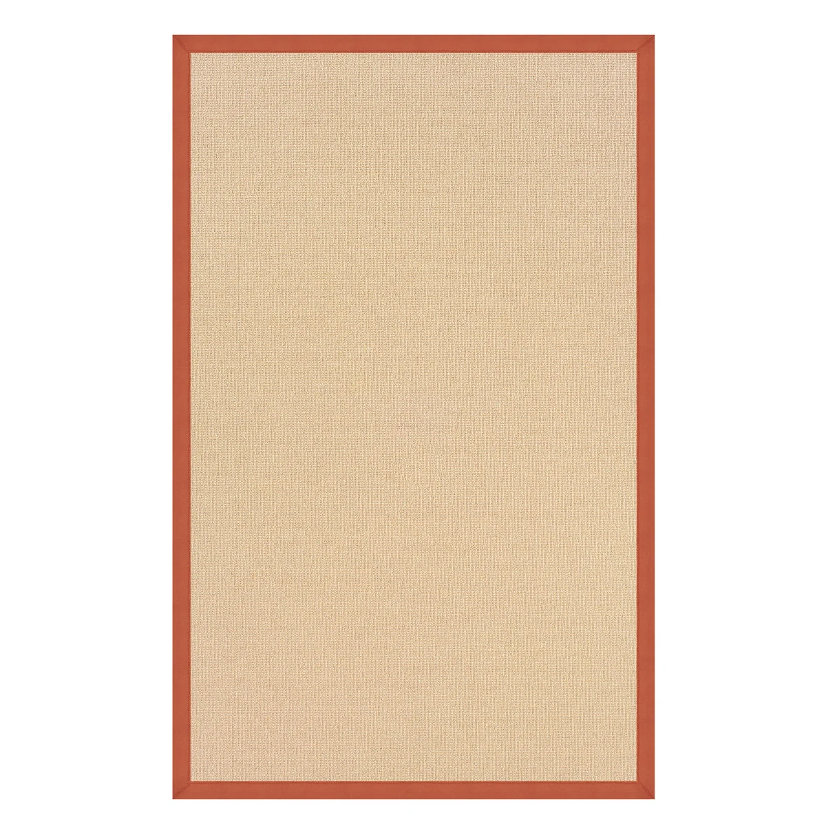 Benzara 8 x 5 Machine Tufted Wool Rug with Action Backing, Brown and Burnt Orange