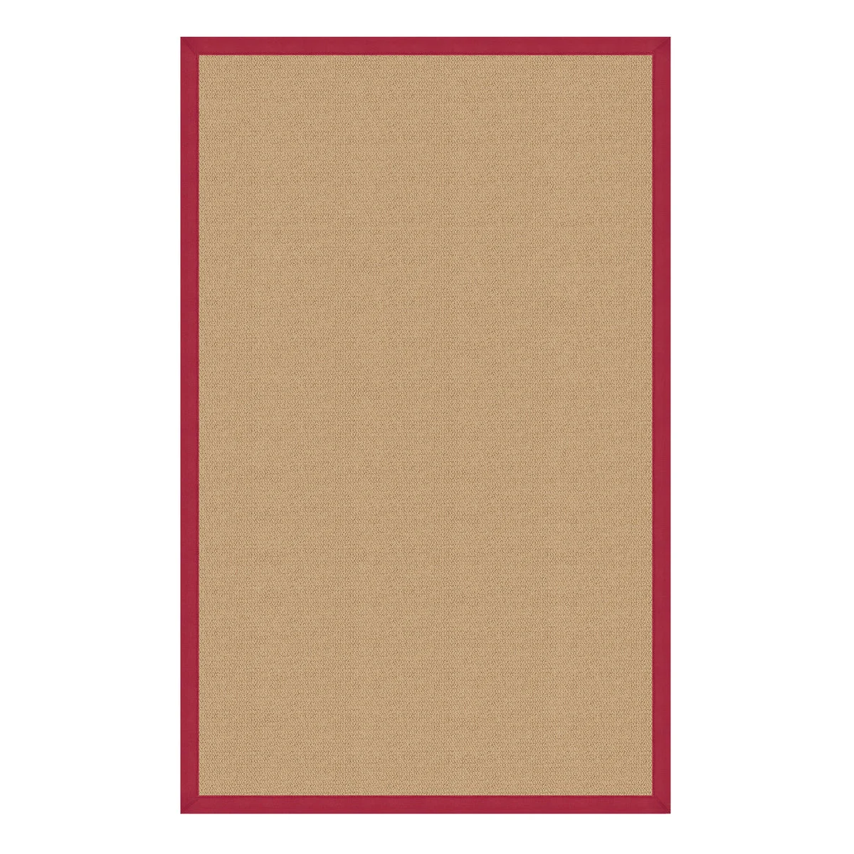Benzara 2.83 x 1.83 Machine Tufted Wool Rug with Action Backing, Beige and Red