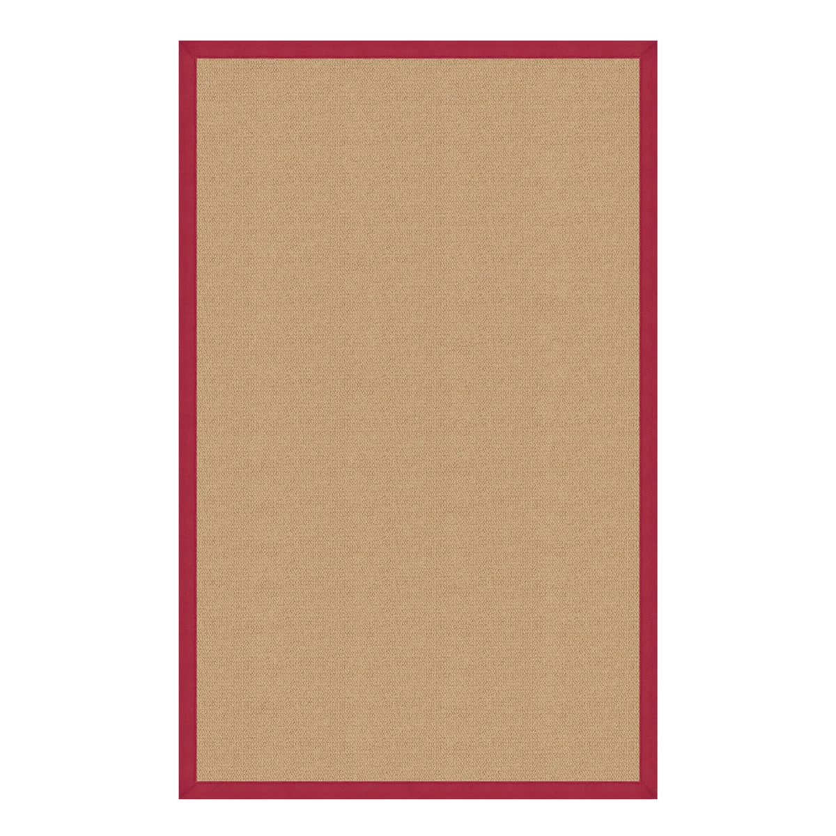 Benzara 8 x 2.5 Machine Tufted Wool Rug with Action Backing, Beige and Red