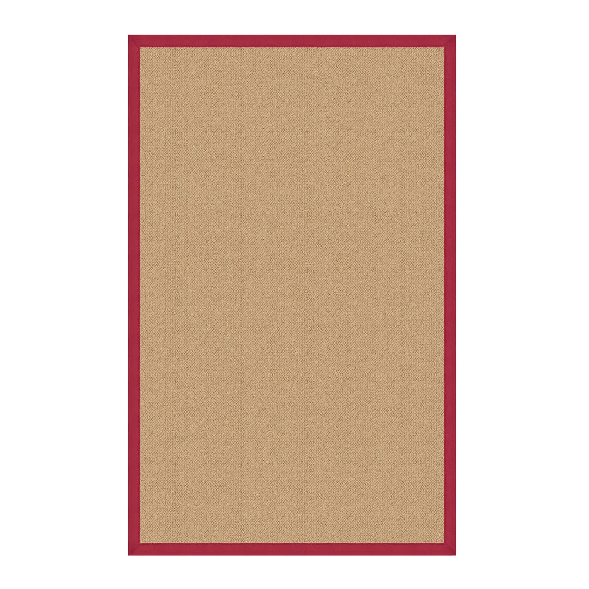 Benzara 6 x 4 Machine Tufted Wool Rug with Action Backing, Beige and Red