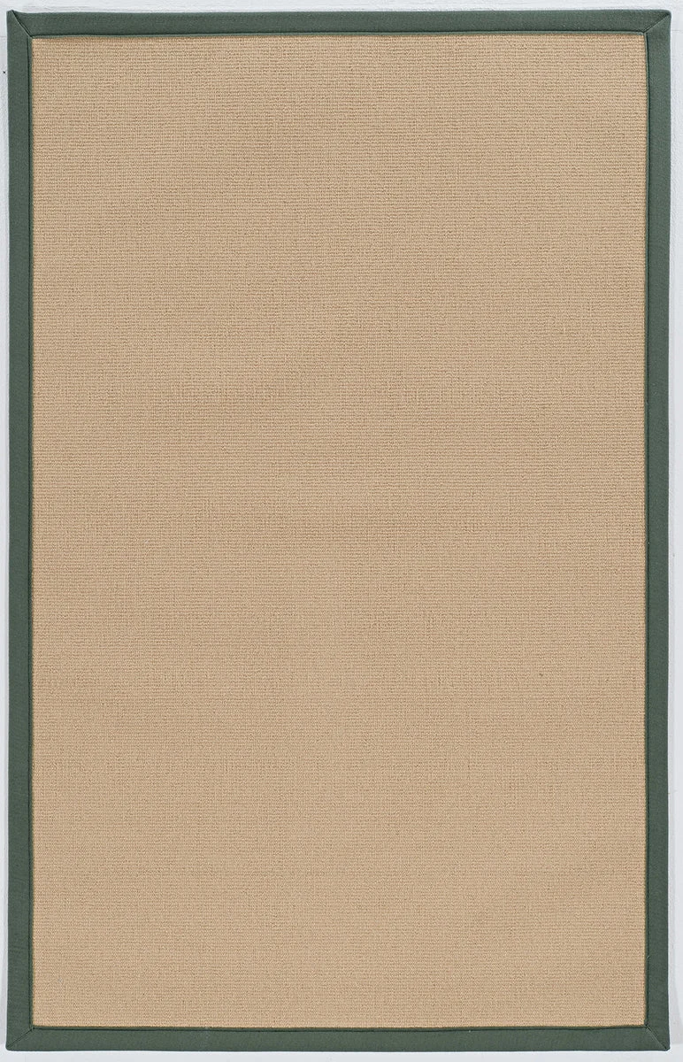 Benzara 12 x 2.5 Machine Tufted Wool Rug with Action Backing, Beige and Green
