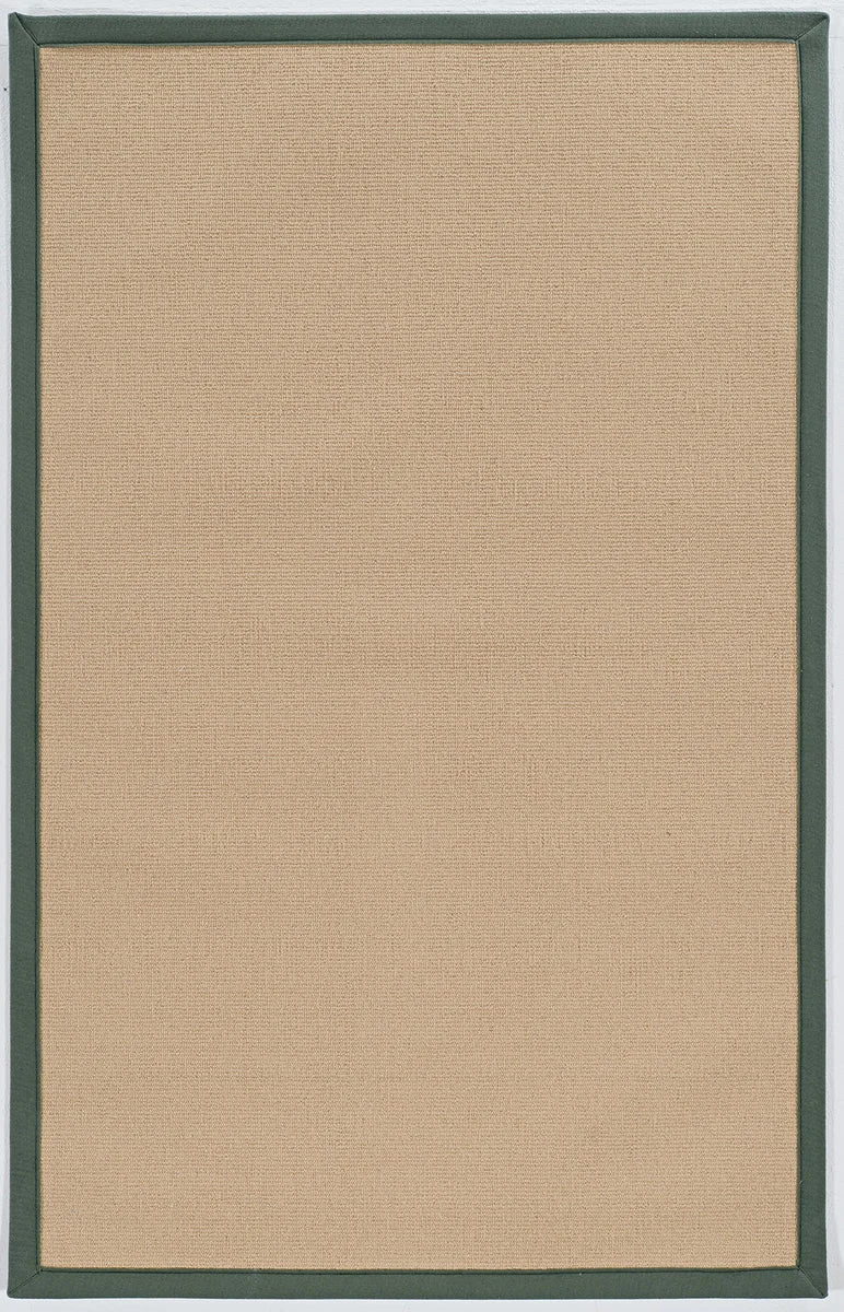 Benzara 8 x 2.5 Machine Tufted Wool Rug with Action Backing, Beige and Green