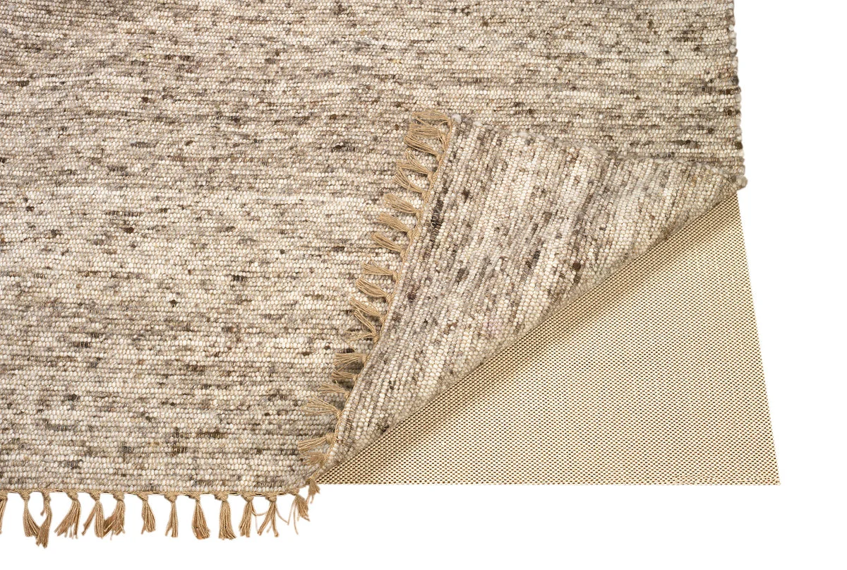 Benzara 6 x 4 Feet Non Slip Rubber Rug Pad with Open Weave Design, Cream