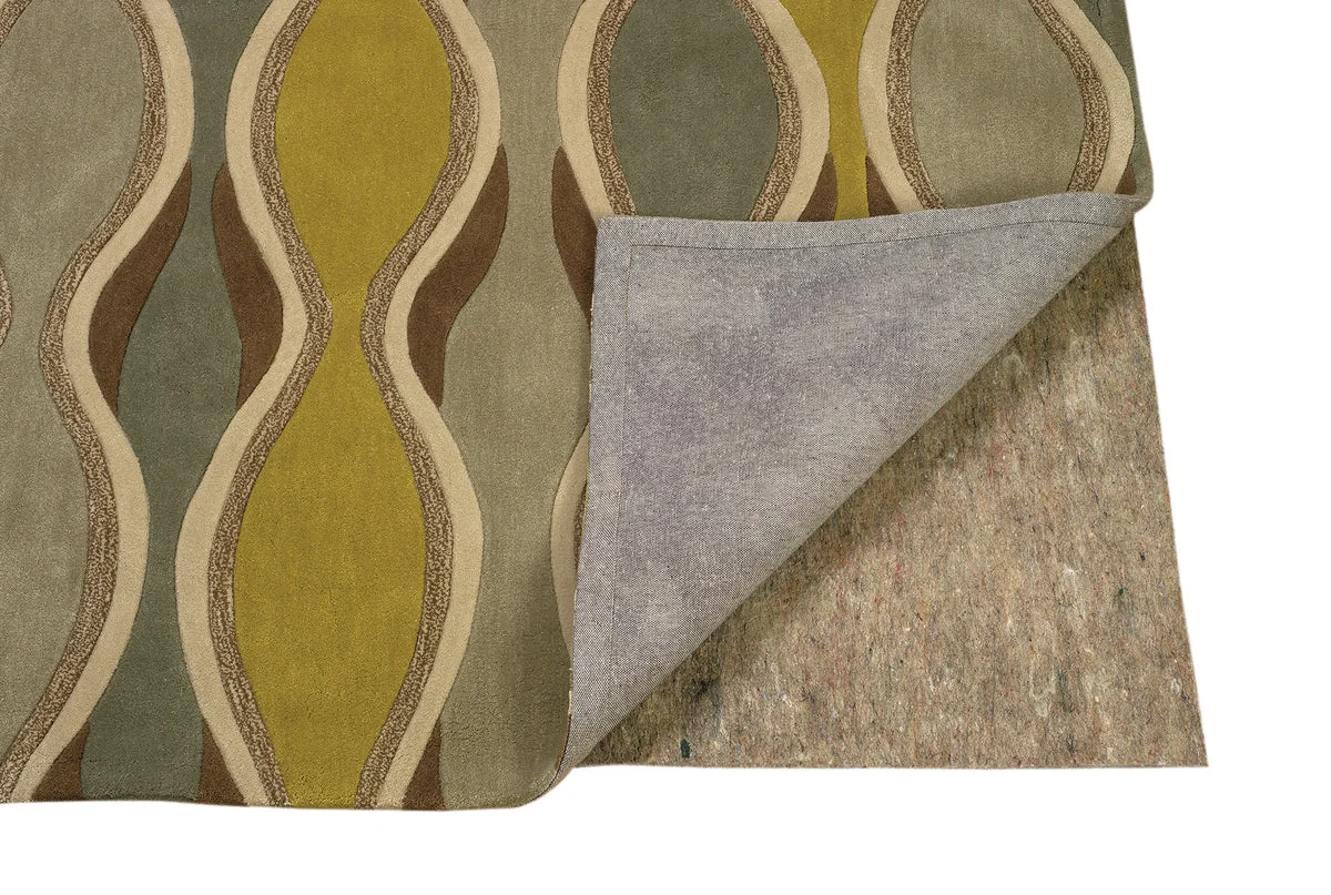 Benzara 3 X 2 Feet Plush Felt Rug Pad with Non Slip Rubber Backing, Gray
