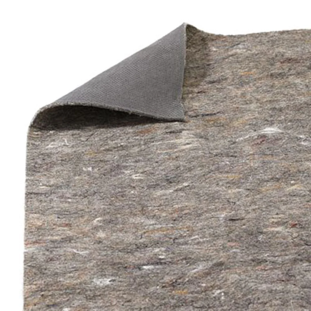 Benzara 4 X 2 Feet Plush Felt Rug Pad with Non Slip Rubber Backing, Gray