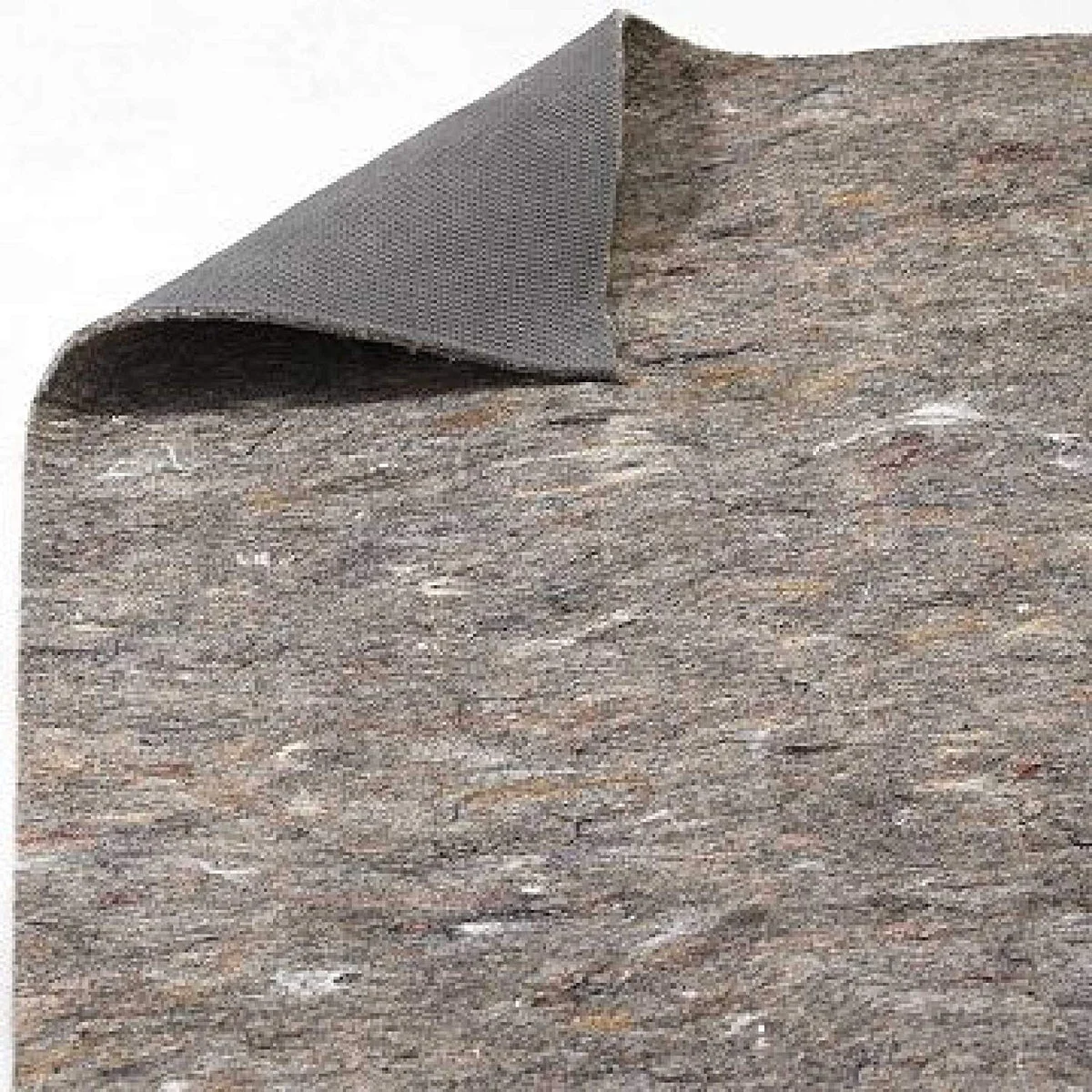 Benzara 10 x 8 Feet Plush Felt Rug Pad with Non Slip Rubber Backing, Gray
