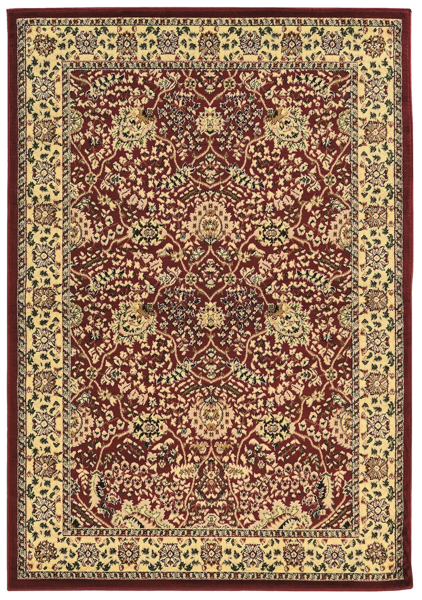Benzara 3 X 2 Feet Persian Power Loom Polypropylene Rug, Beige and Red
