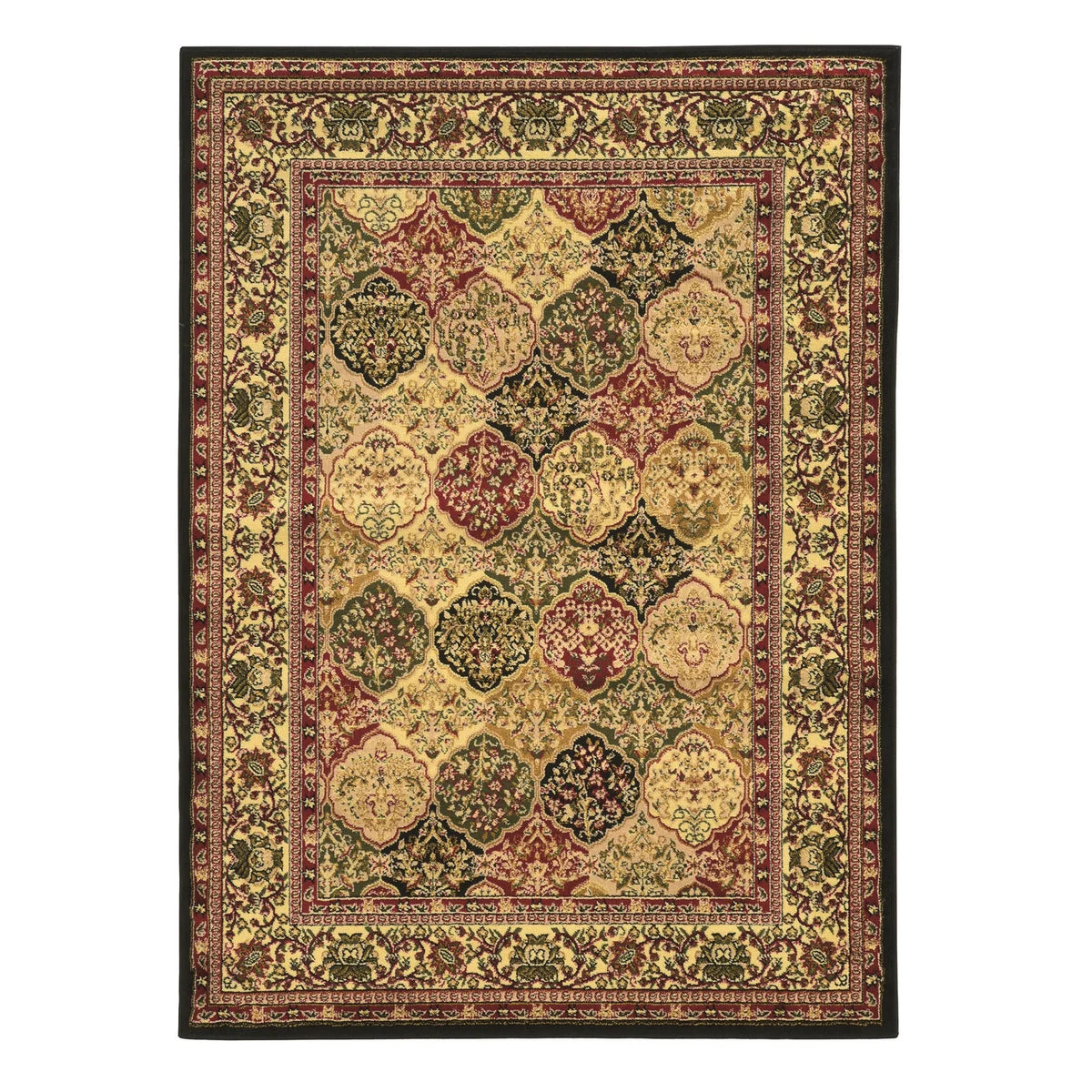 Benzara 3 X 2 Feet Heriz Power Loom Polypropylene Rug, Multicolor