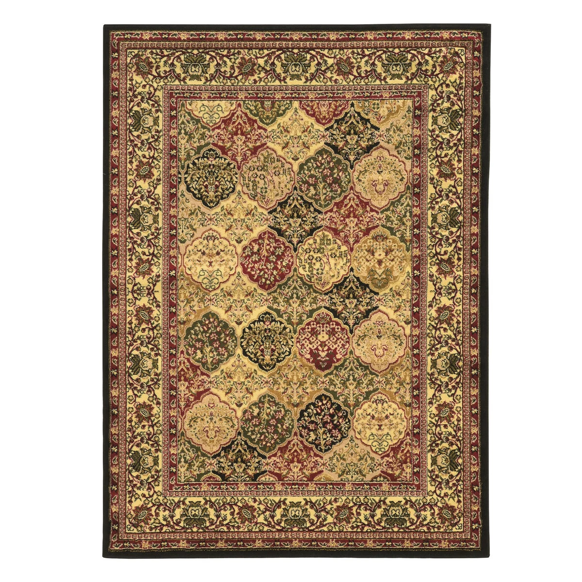 Benzara 7.25 X 5 Feet Heriz Power Loom Polypropylene Rug, Multicolor