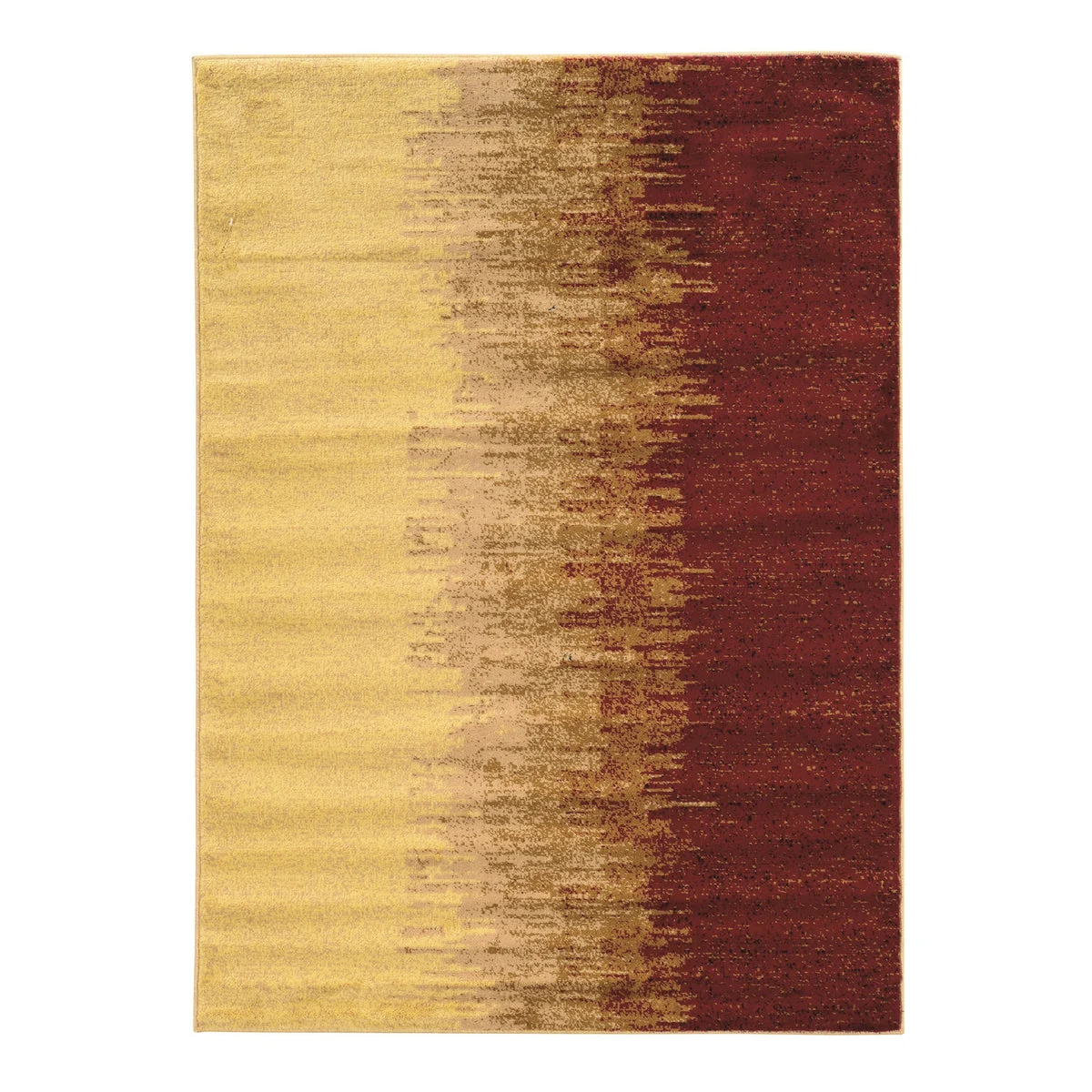 Benzara 7.25 X 5 Feet Power Loom Polypropylene Gradient Rug, Red and Cream