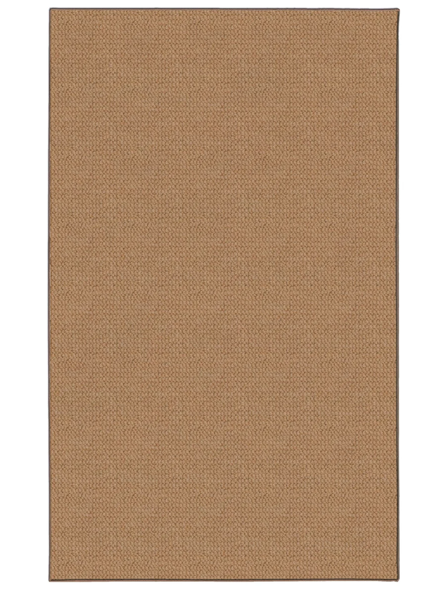 Benzara 5.58 x 4 Feet Hand Tufted Wool Rug with Jute Backing, Cork Brown