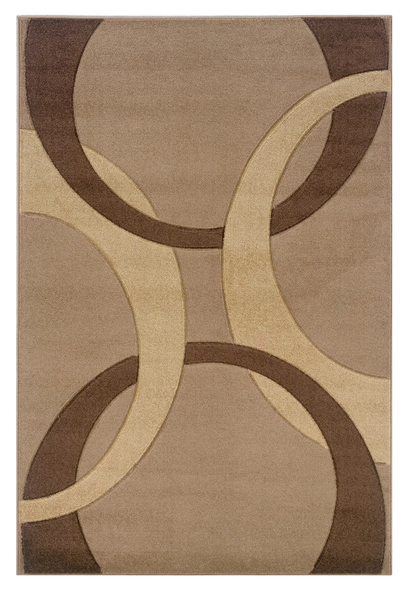 Benzara 2.83 x 1.83 Feet Heat Set Frieze Yarn Rug with Action Backing, Brown
