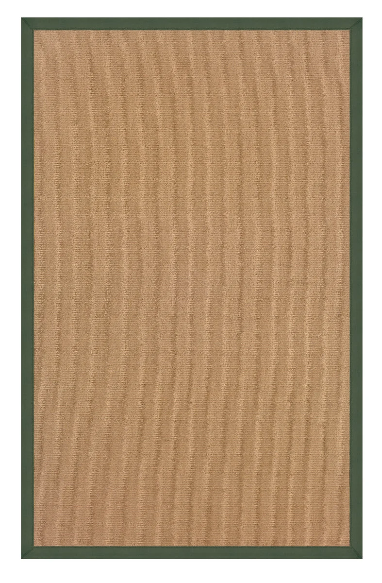 Benzara 6 x 4 Feet Hand Finish Wool Rug with Action Backing, Brown and Green