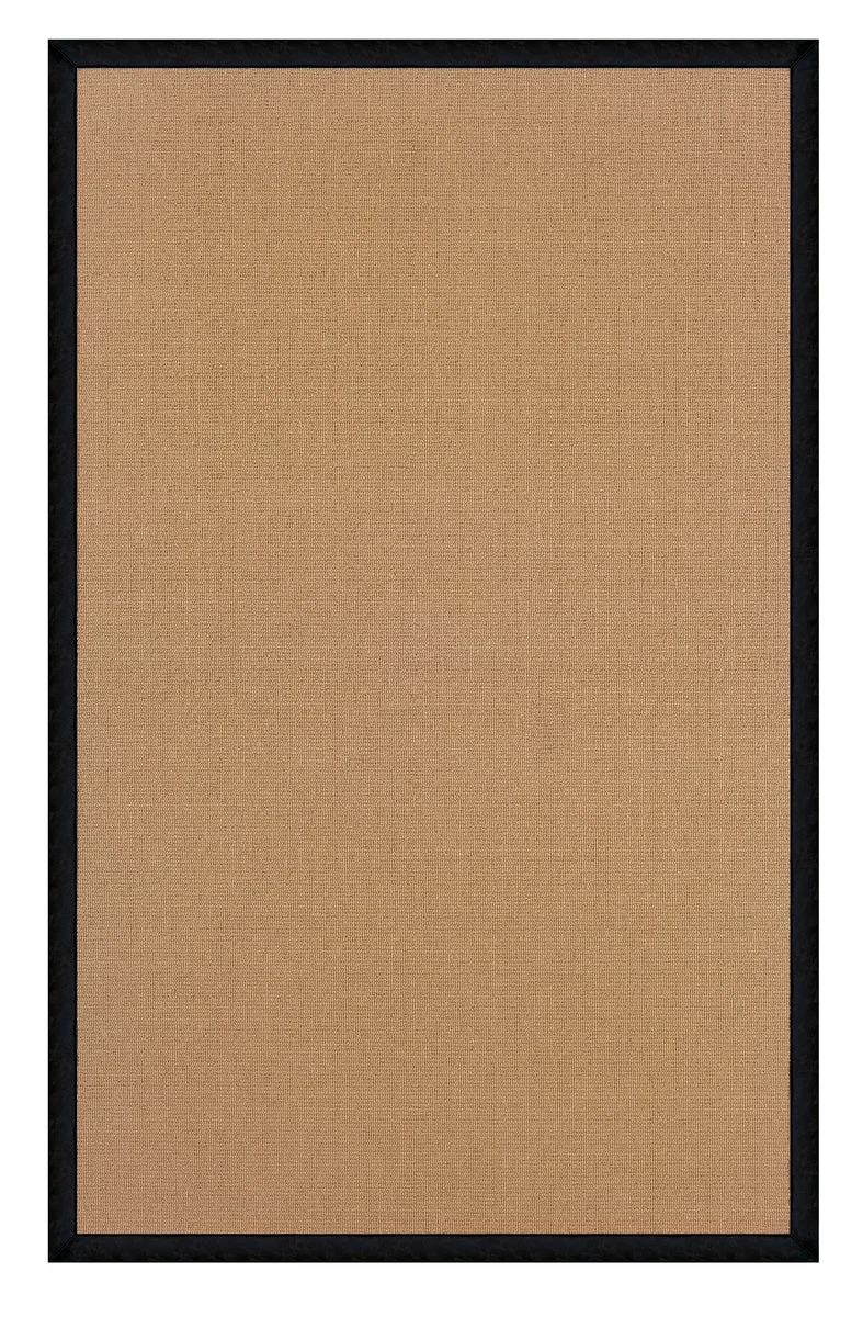 Benzara 8 x 5 Feet Hand Finish Wool Rug with Latex Bottom Layer, Brown and Black