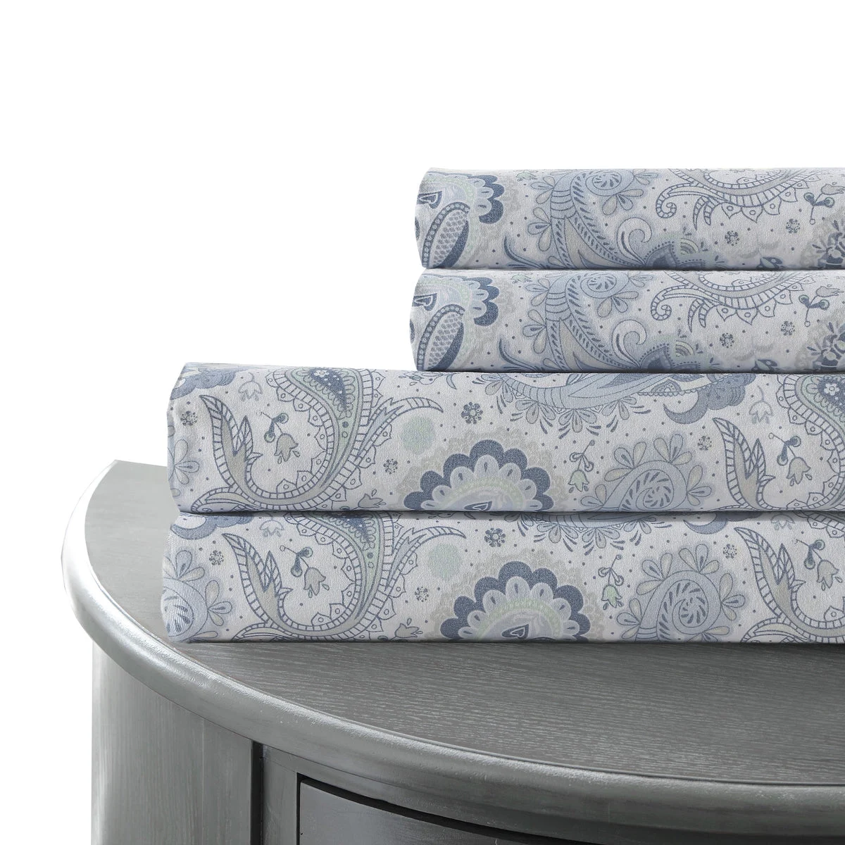Venice 3 Piece Twin Size Printed Paisley Sheet Set The Urban Port, Blue