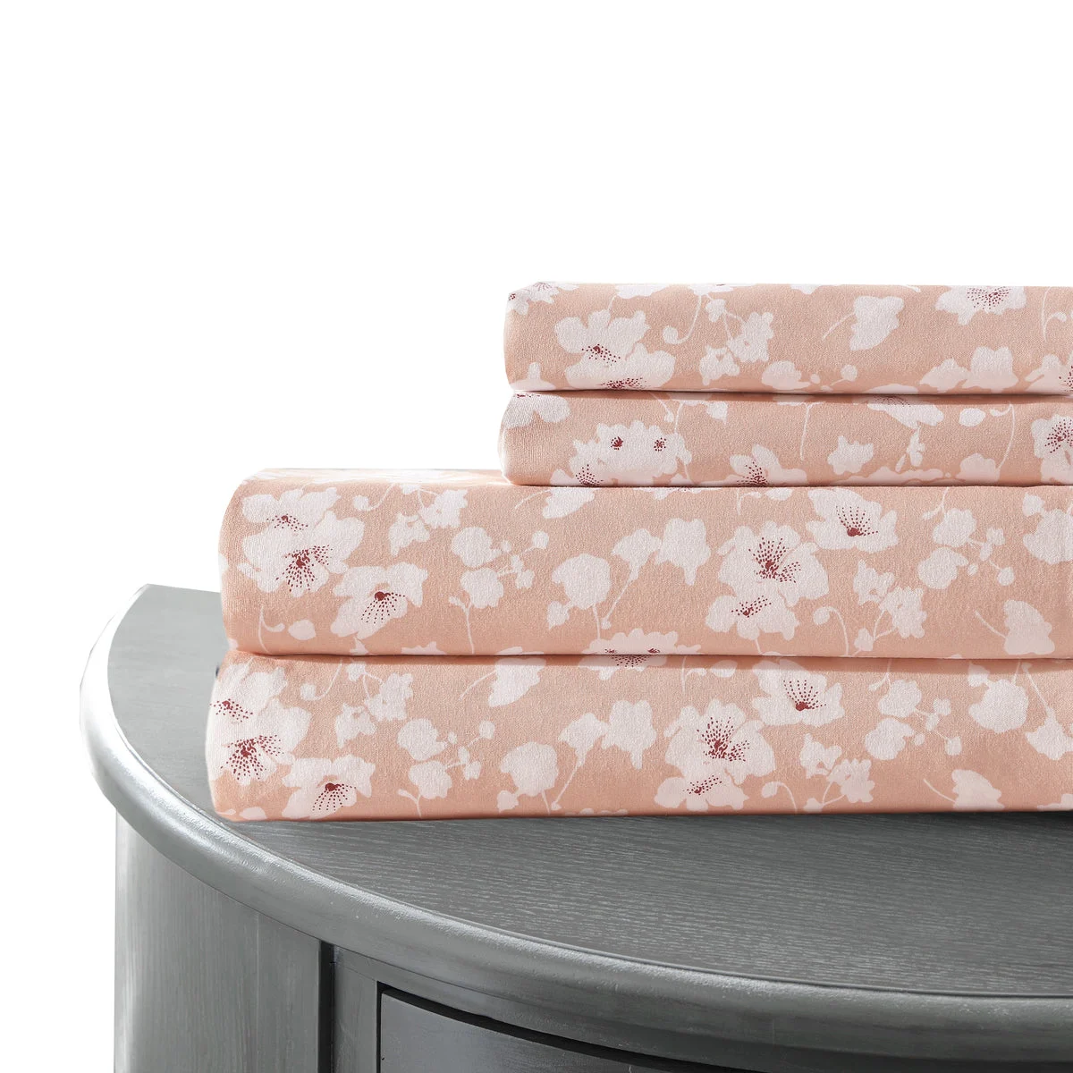 Venice 3 Piece Printed Twin Sheet Set with Wax Flower Sketch The Urban Port, Pink
