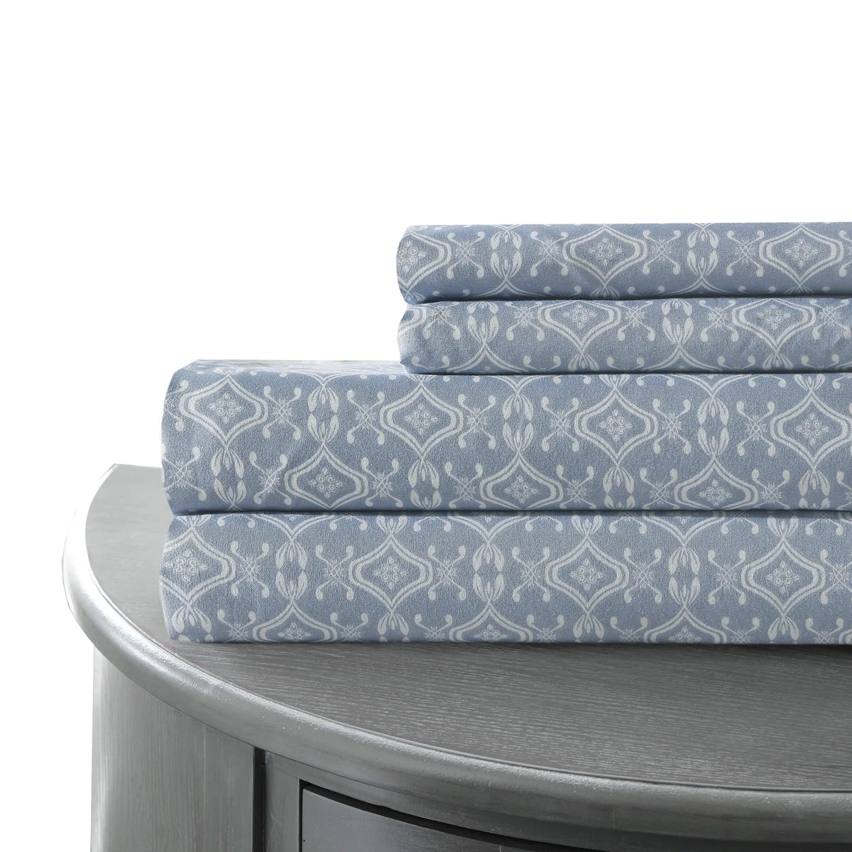 Venice 3 Piece Interlock Twin Size Sheet Set The Urban Port, Blue and White