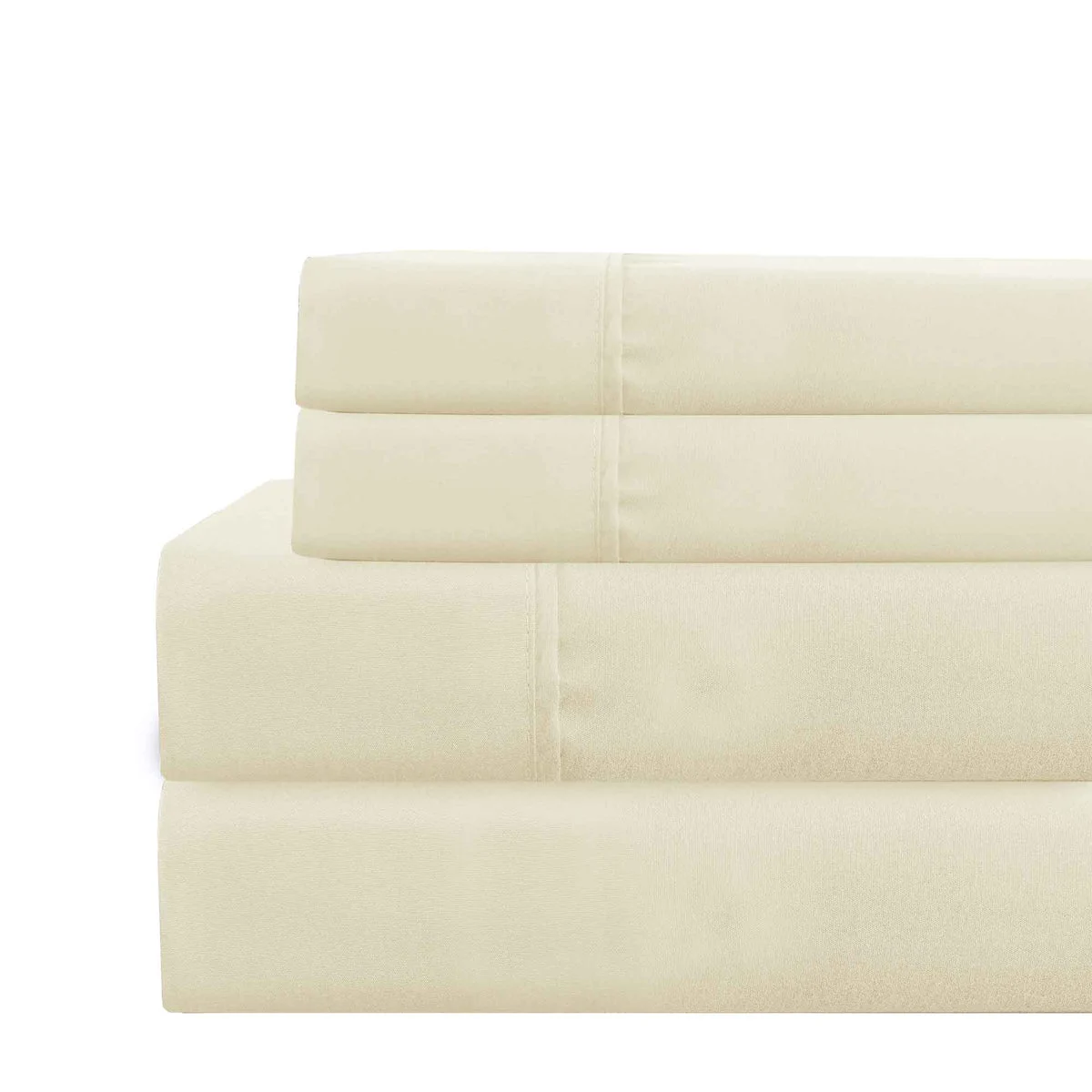 Lanester 4 Piece Queen Size Microfiber Deep Pocket Sheet Set The Urban Port, Cream