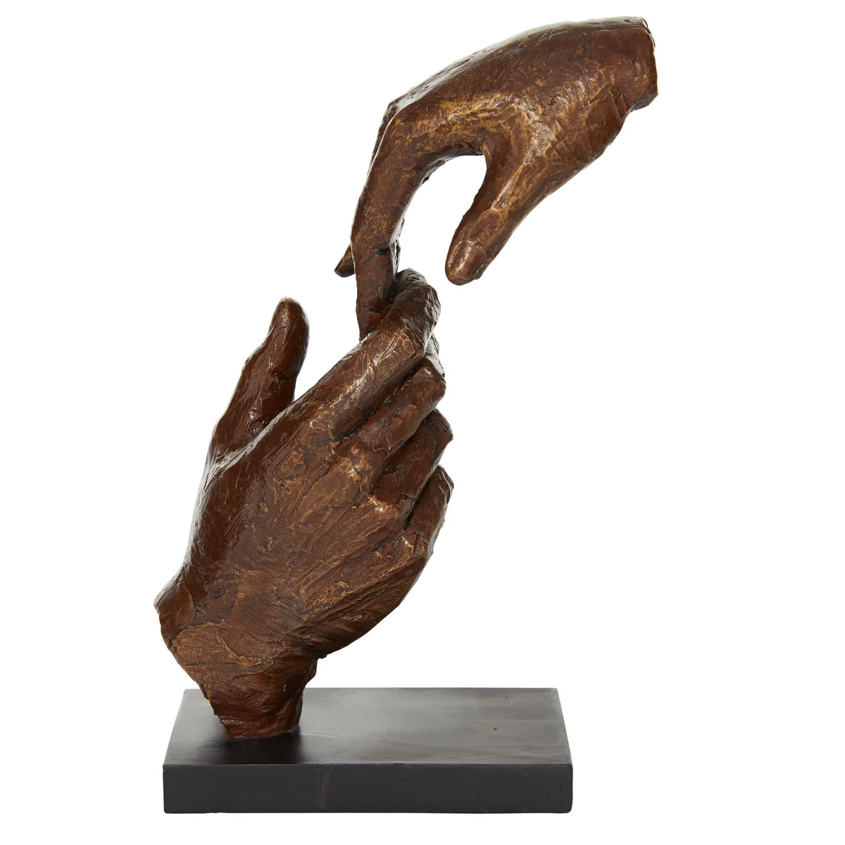Benzara BM216403 Polystone Hands Sculpture with Artistic Details, Brown