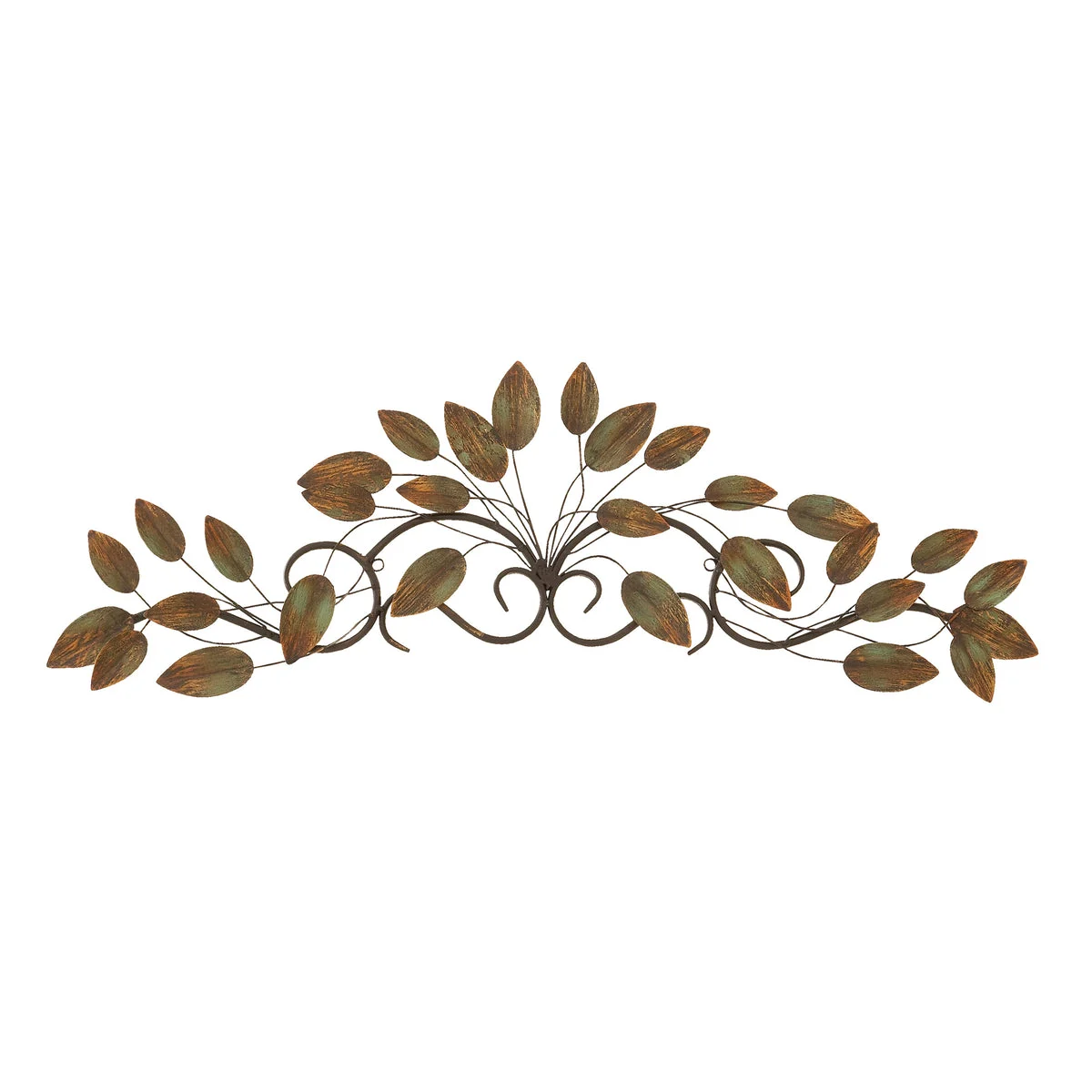 Benzara BM216421 Metal Frame Leaf Wall Decor with Mounting Hardware, Brown
