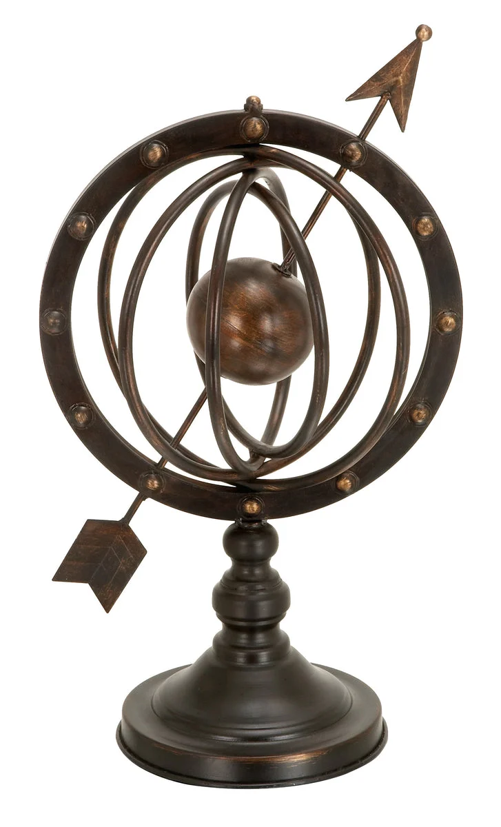 Benzara BM216428 Decorative Metal Frame Armillary Stand, Bronze