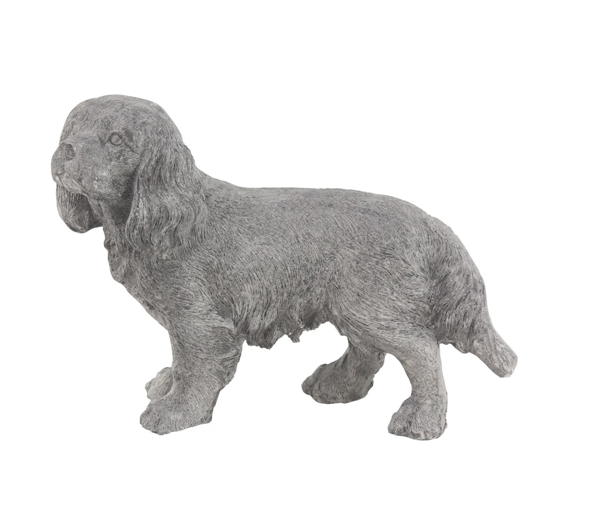 Benzara BM216447 Polystone Frame Dog Sculpture in Standing Position, Gray