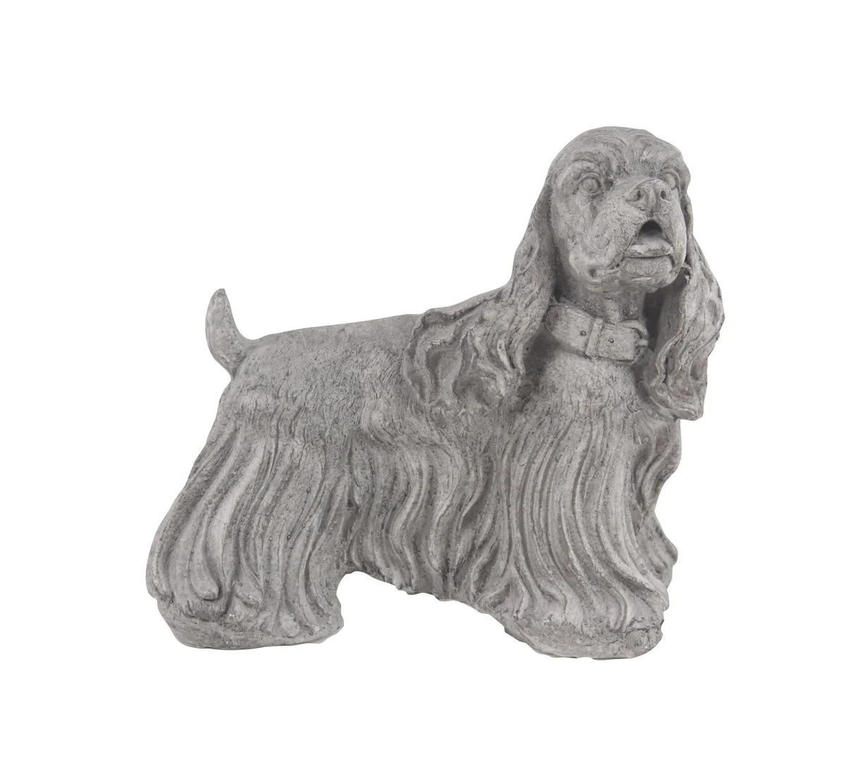 Benzara BM216448 13 Inches Polystone Frame Dog Sculpture in Standing Position, Gray