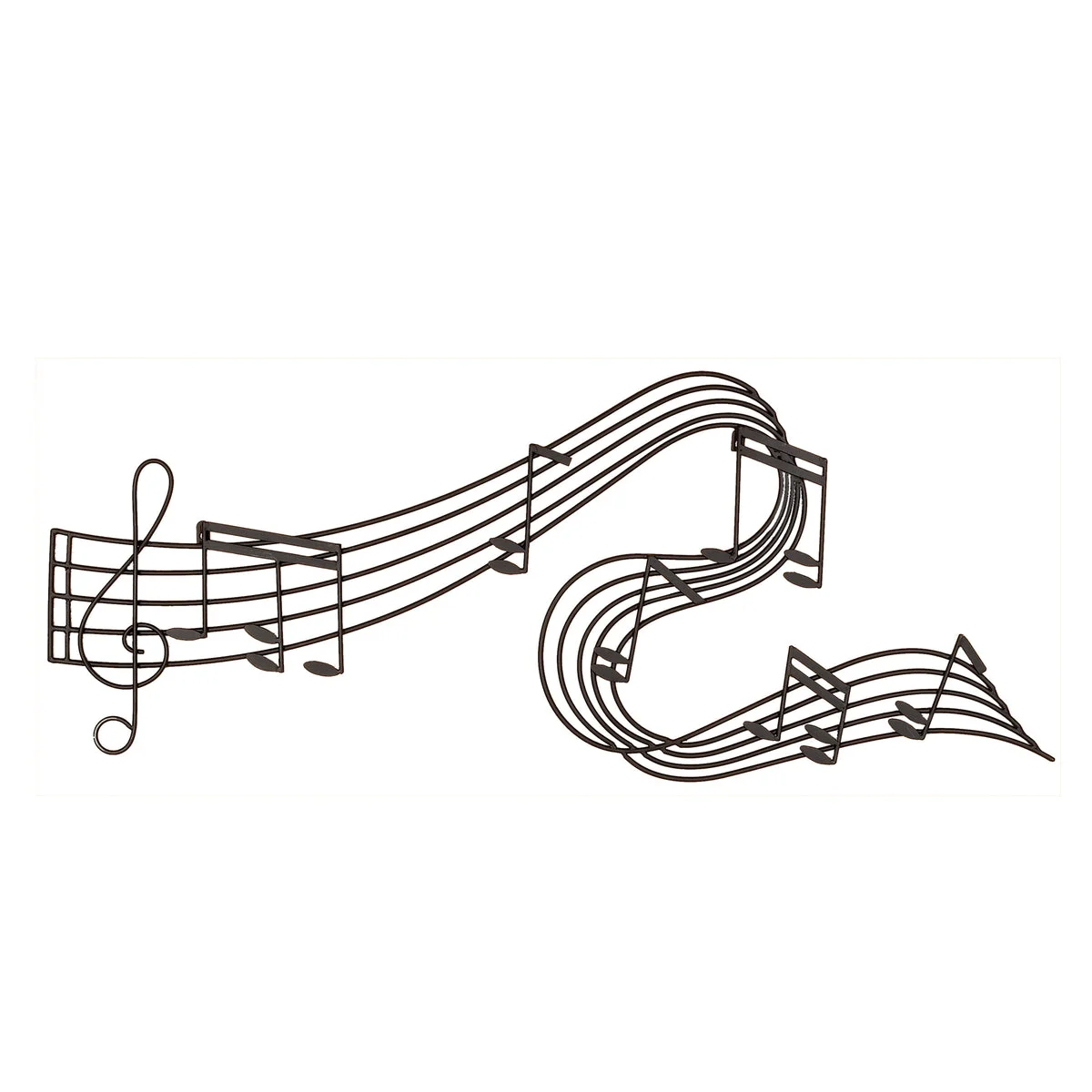 Benzara BM216560 Traditional Style Musical Note Design Metal Wall Decor, Black