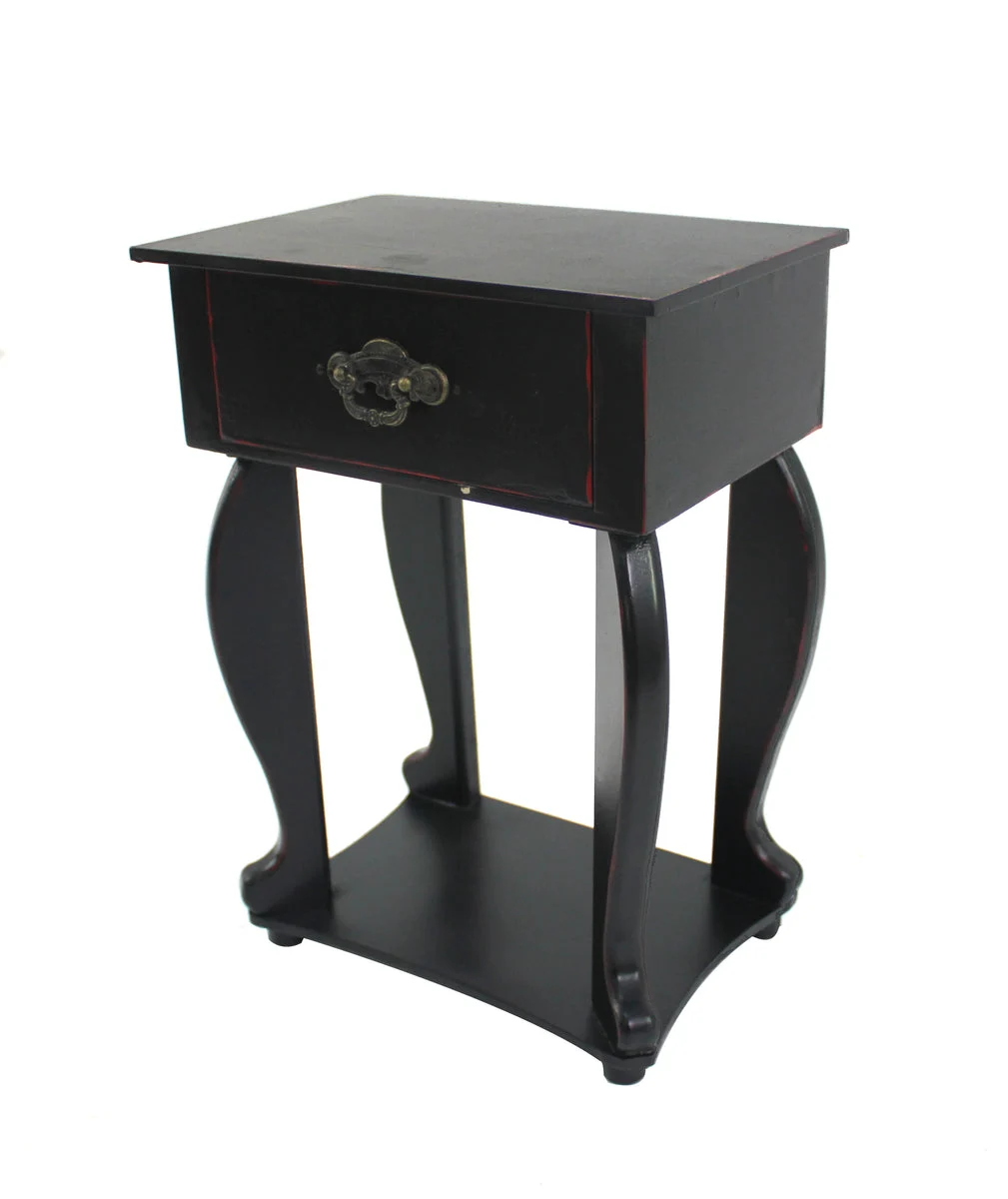 Benzara BM217291 Table Top Organizer with 1 Drawer and 1 Bottom Shelf, Black