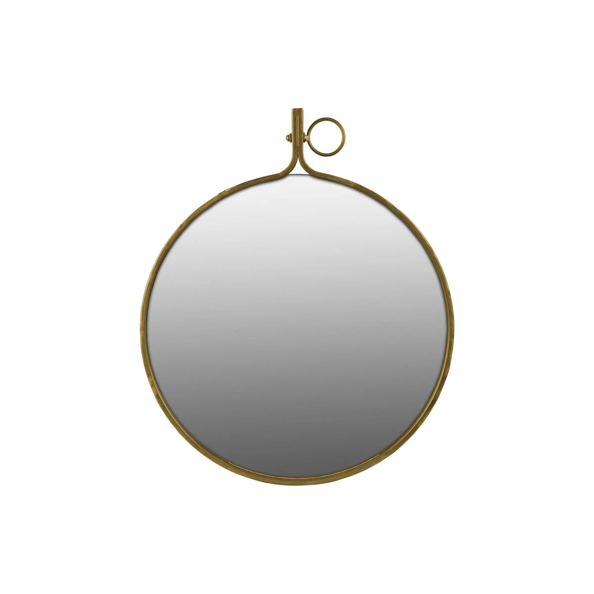 Benzara BM219126 Round Wall Mirror with Metal Rim and Side Hanger, Large, Set of 2, Gold