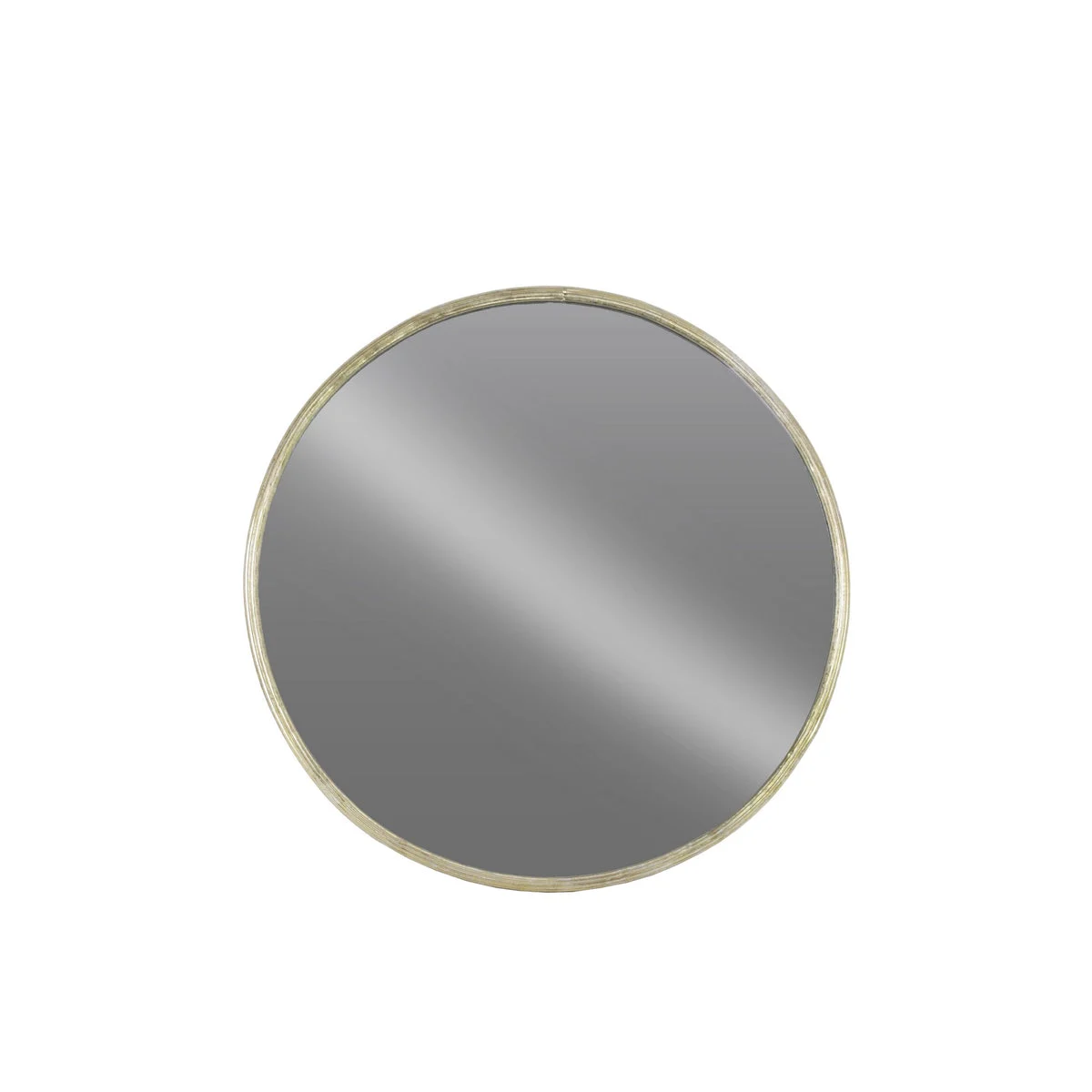 Benzara BM219666 Circular Wall Mirror with Metal Frame, Silver and Champagne Gold