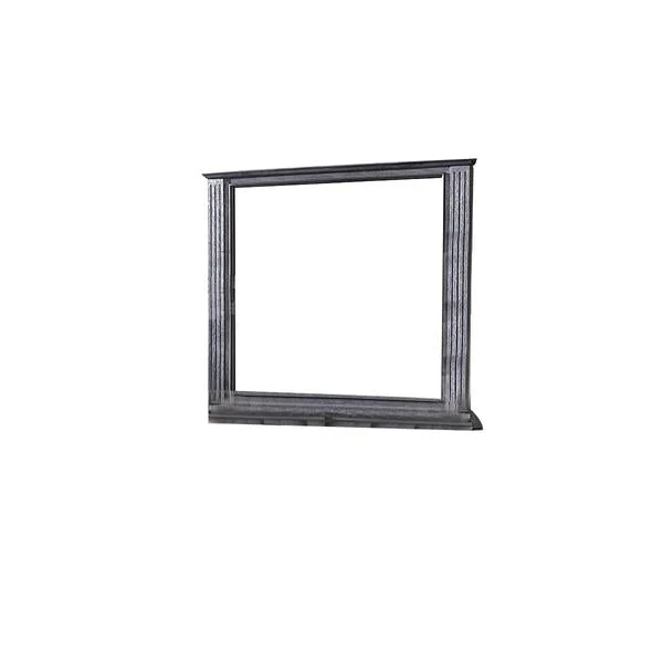 Benzara Traditional Wooden Frame Dresser Mirror with Natural Grain Details, Black