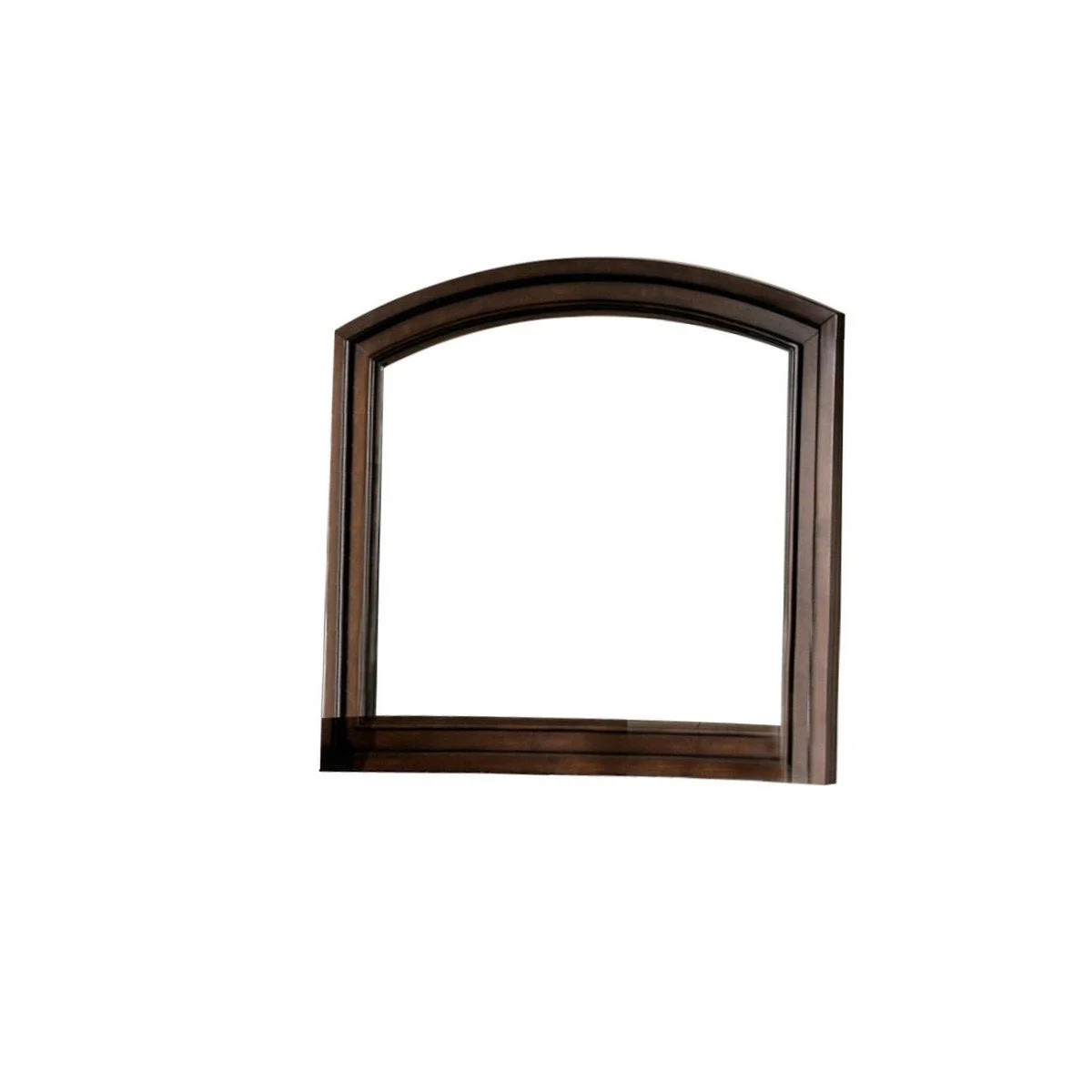Benzara Transitional Dresser Mirror with Raised Outer Edge and Curved Top, Brown